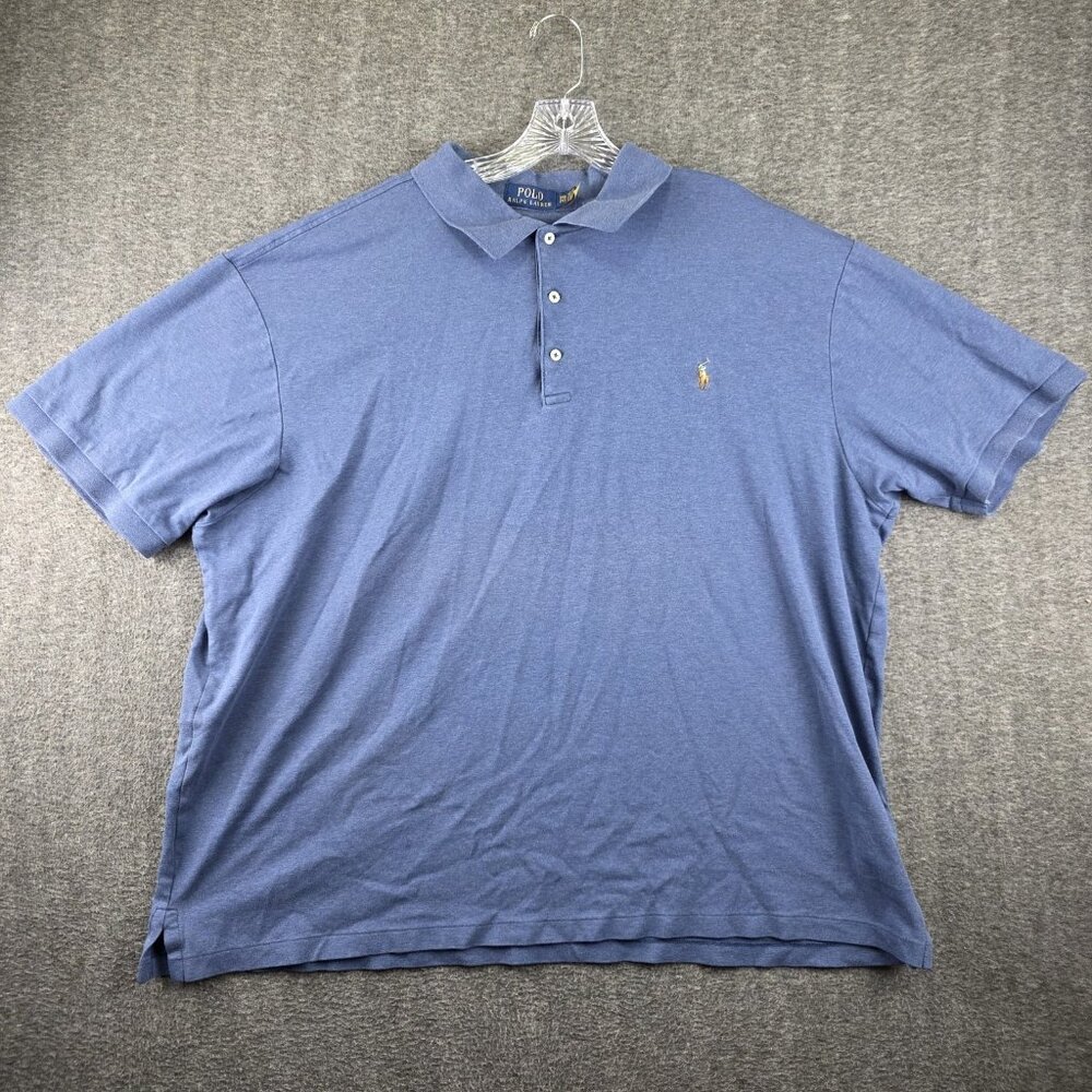 Polo Ralph Lauren Polo Shirt Mens 3XB Blue Big Tall Embroidered Pony Logo Golf